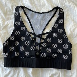 Pink sports bra